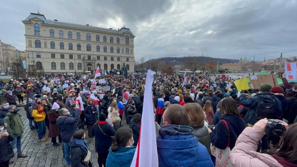 Demonstrace na podporu Navalného v Praze