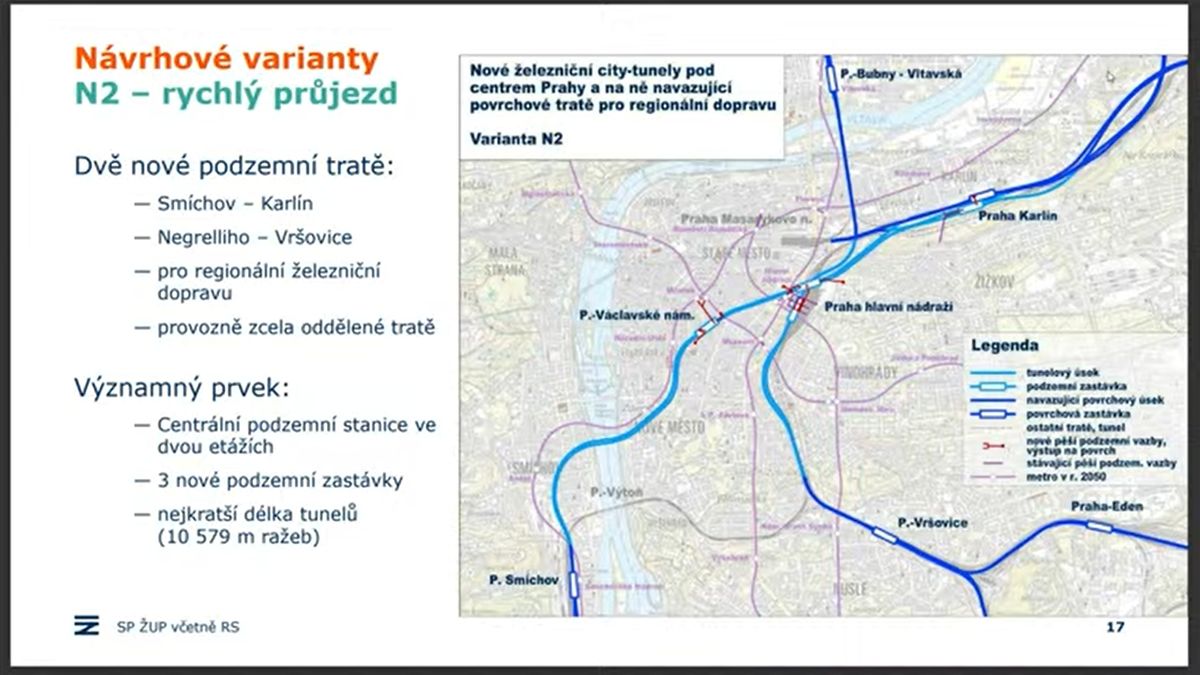 Podzemní železnice v Praze má mít 10,5 kilometru, zvolena byla rychlá varianta