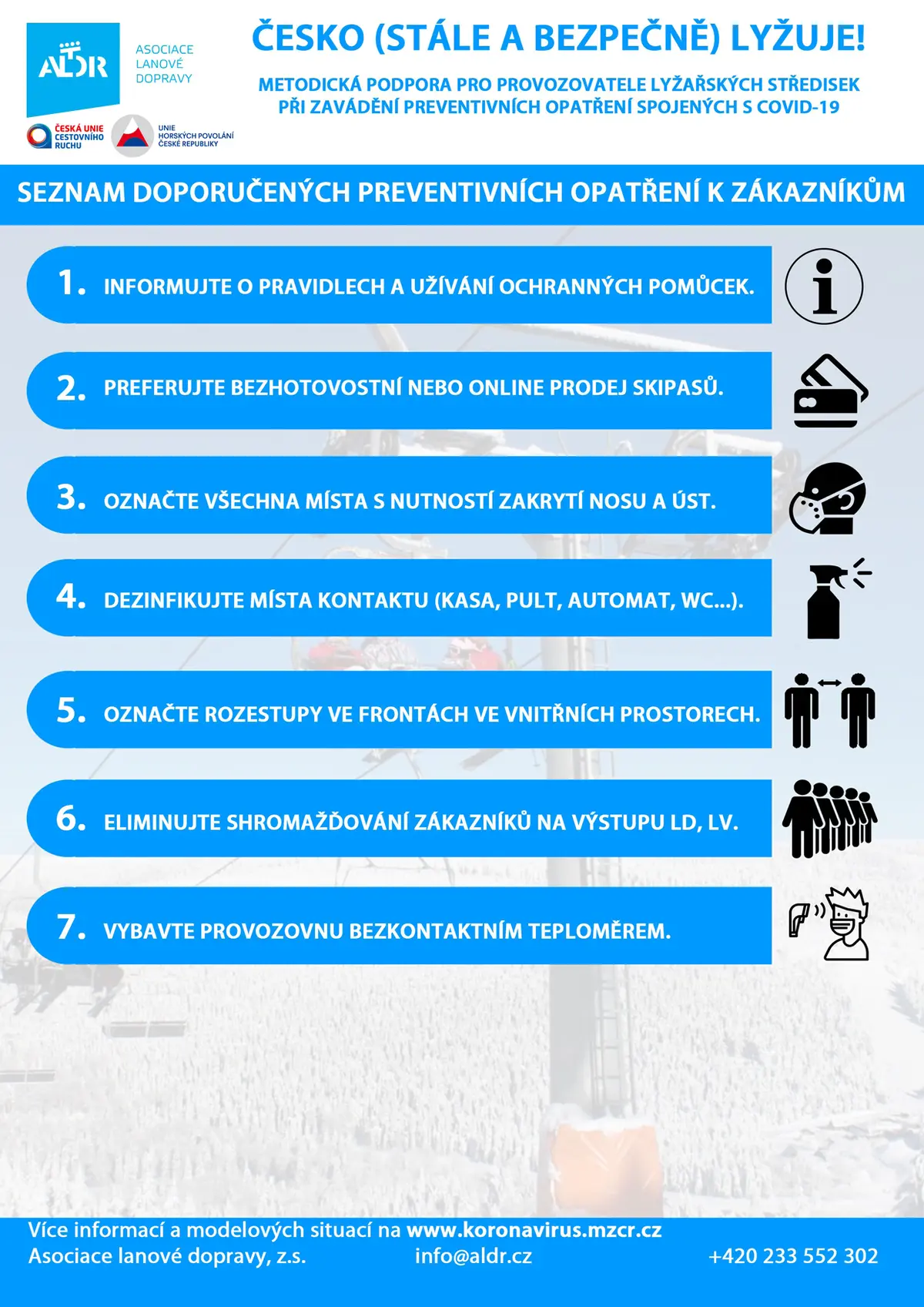 Seznam doporučených preventivních opatření k zákazníkům