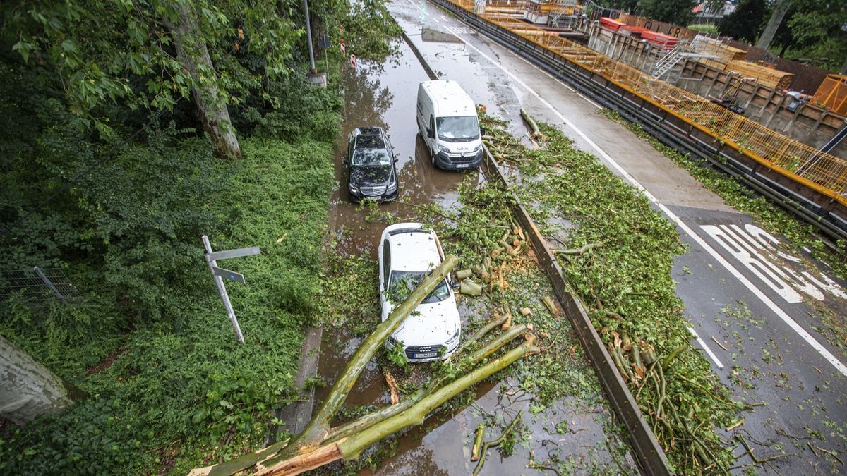 Popadané stromy blokují dopravu ve Štutgartu