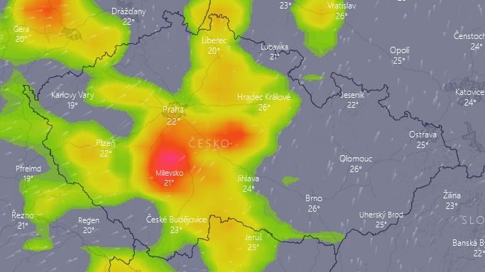 Česko zasáhnou silné bouřky s přívalovými dešti, varovali meteorologové