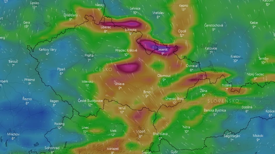 Česko opět zasáhne silný vítr, varovali meteorologové