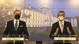Premiéři Fiala a Babiš na společné tiskovce podpořili očkovací projekt