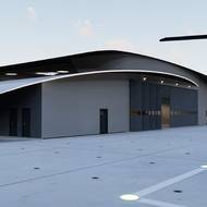 Detail zadního traktu nového sídla letecké záchranky