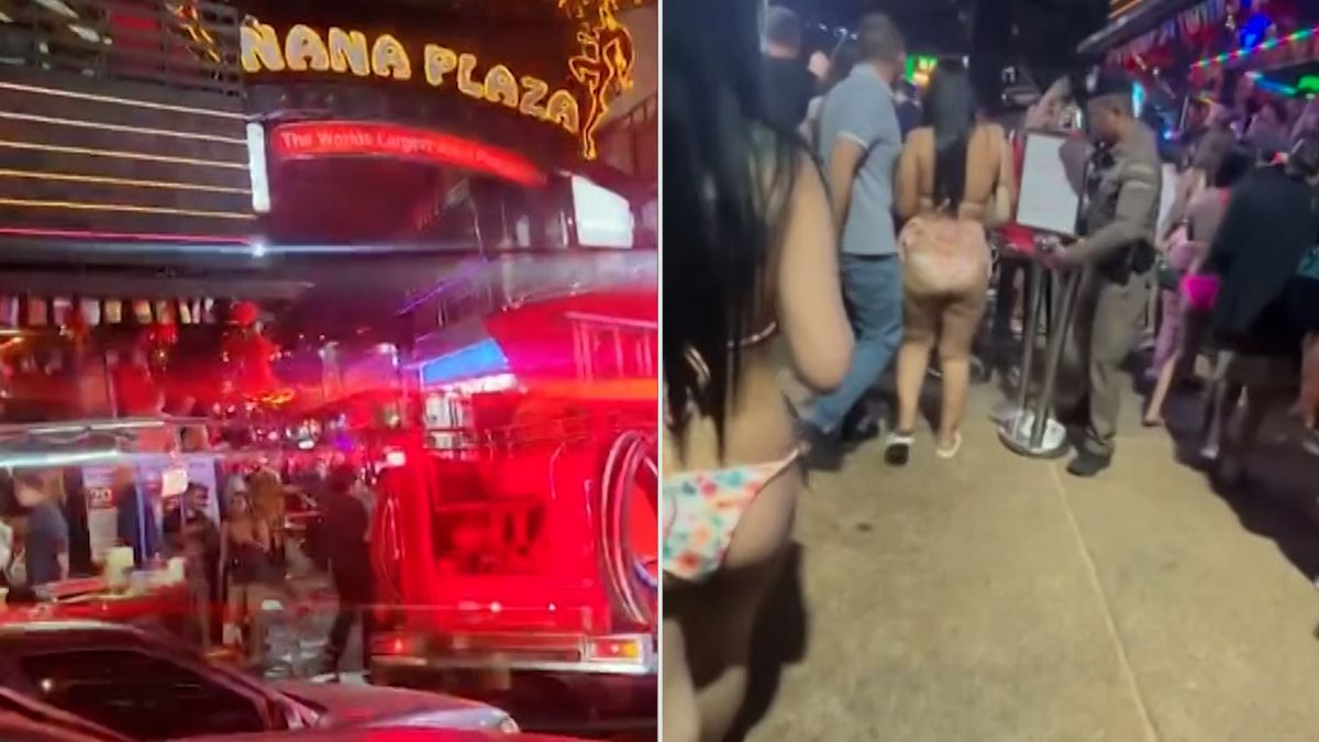 Polonahé prostitutky vybíhaly na ulici v Bangkoku z baru, který zachvátil požár