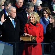 Během inaugurace skládá přísahu i vice prezident. Na snímku Joe Biden, 20. 01. 2009 