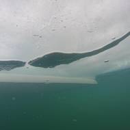 Pohled na led pod hladinou