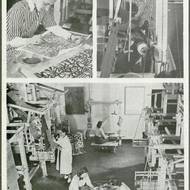 Ateliér textilu UMPRUM 1945-59, práce a pohled do dílen