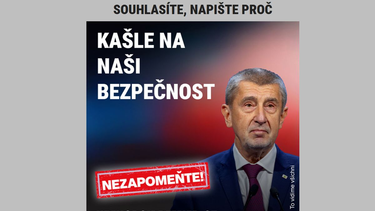 Spolu vrací úder Babišovi webem o nejhorším premiérovi