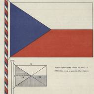 Nakonec ale komise schválila návrh od heraldika Jaroslava Kursy. Ten doplnil historickou bíločervenou bikolóru o modrý klín, který původně sahal do 1/3 délky. Na doporučení člena znakové komise Františka Kysely byl prodloužen do poloviny délky. Nakonec byla tato podoba schválena jako oficiální státní vlajka Československé republiky 30. března 1920 Revolučním národním shromážděním.