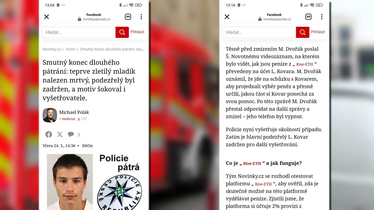 „Mladík byl nalezen mrtvý, motiv šokoval.“ Falešní novináři útočí i na českých webech