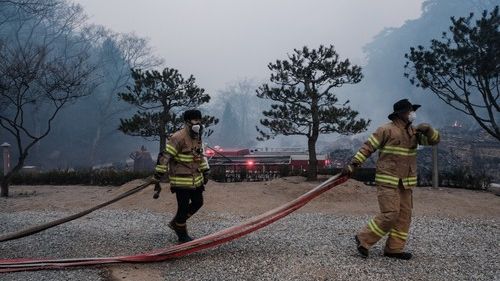 Nejméně 18 lidí zahynulo v Jižní Koreji při rozsáhlých požárech