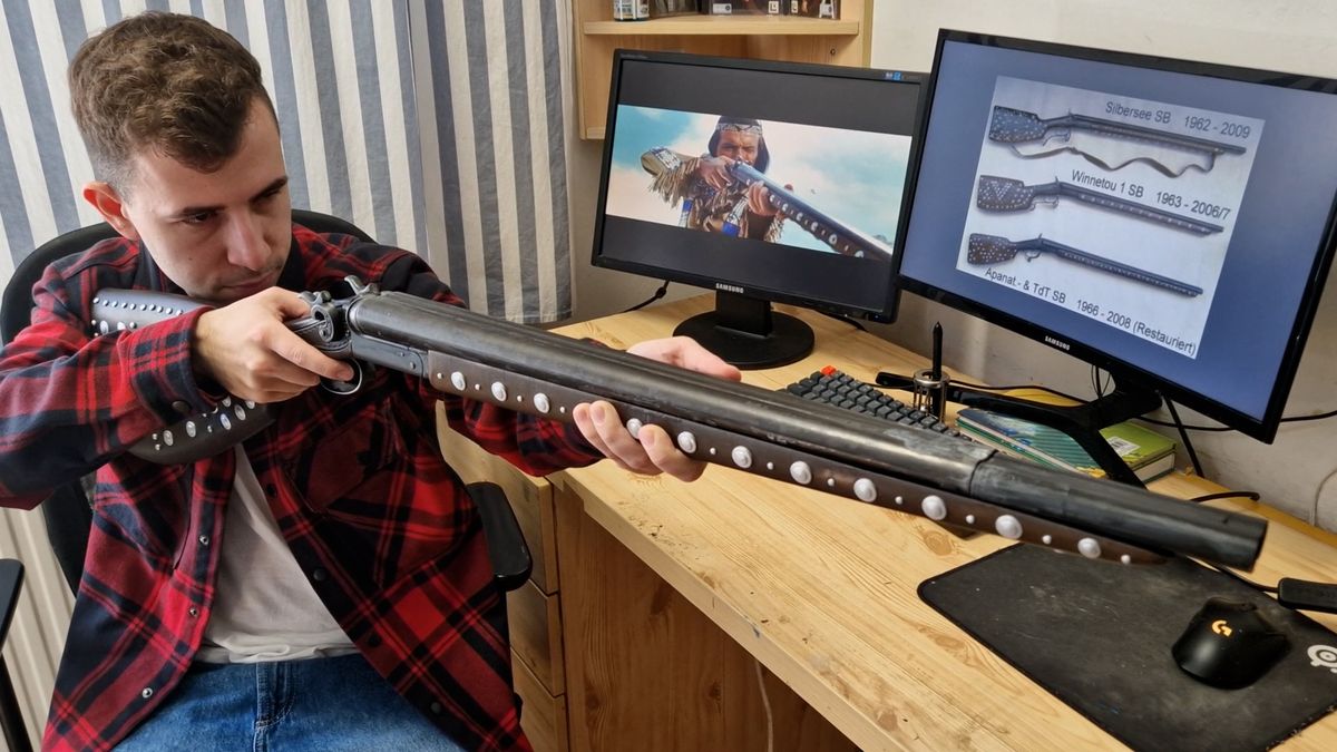 Brněnský ajťák vyrobil 3D tiskem Vinnetouovu pušku, zbraň vyrazí na Stříbrné jezero
