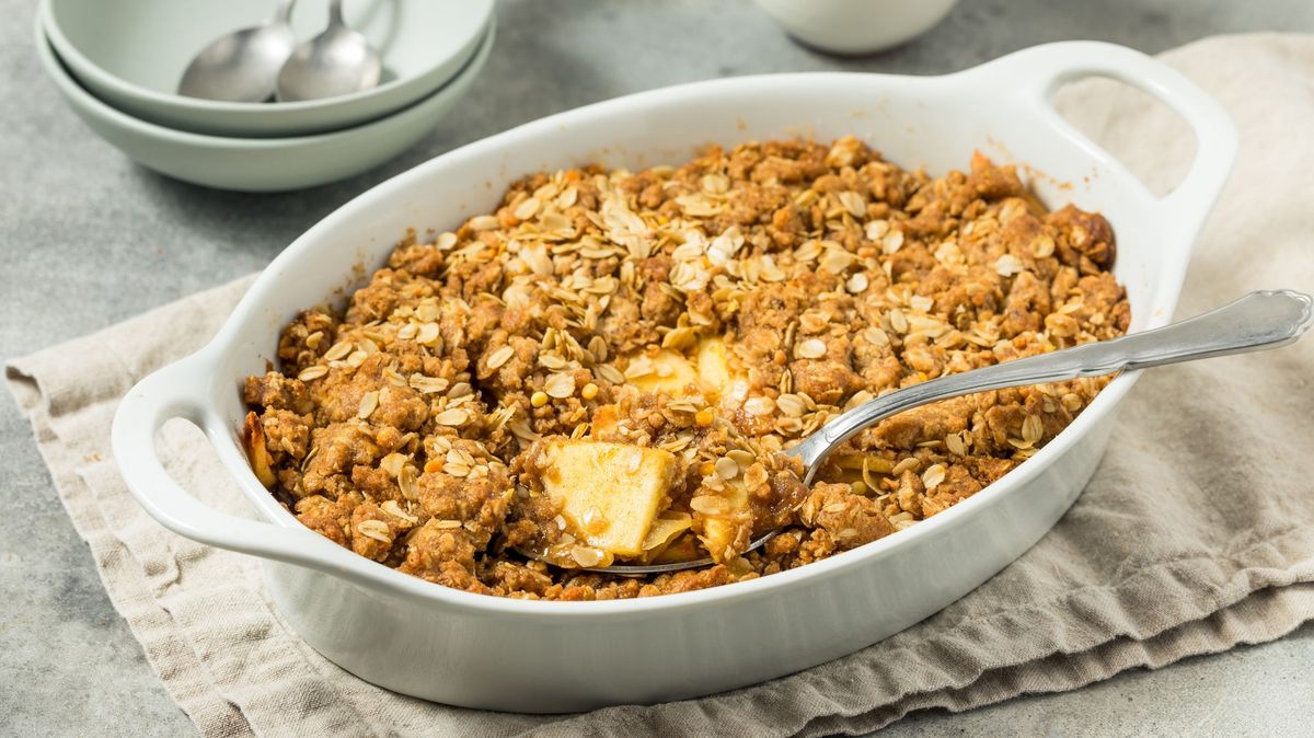Recept na jablečný crumble s ovesnými vločkami