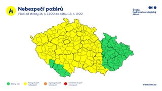 Kvůli suchu a větru hrozí požáry, varují meteorologové