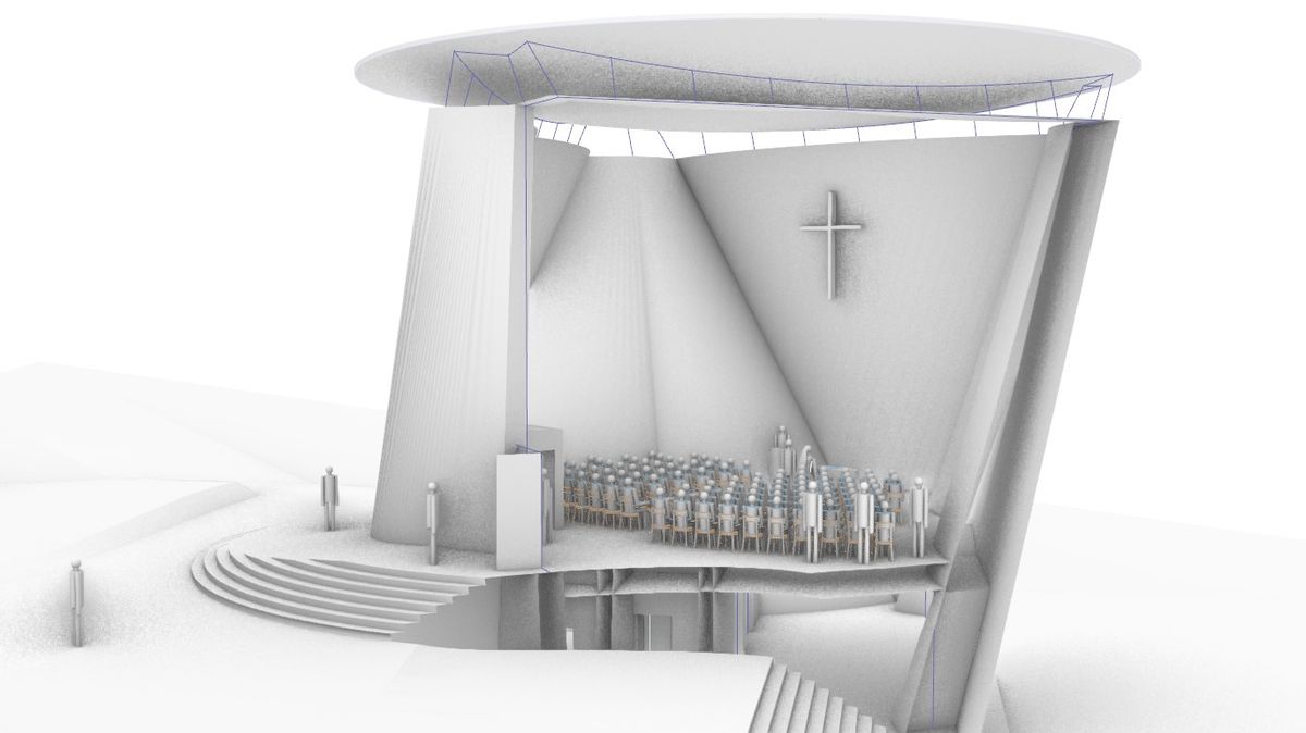 Architekt chce místo zbouraného kostela v Liberci vytisknout nový z betonu