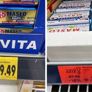 Nejlevnější kostka másla sice v Polsku přišla na 58 korun, ale jde pouze o 200 gramů. Máslo je v Polsku o čtvrtinu draží.