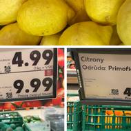 Kilo citronů vyjde v Polsku na 60 korun, v Česku stojí o deset kilo méně.