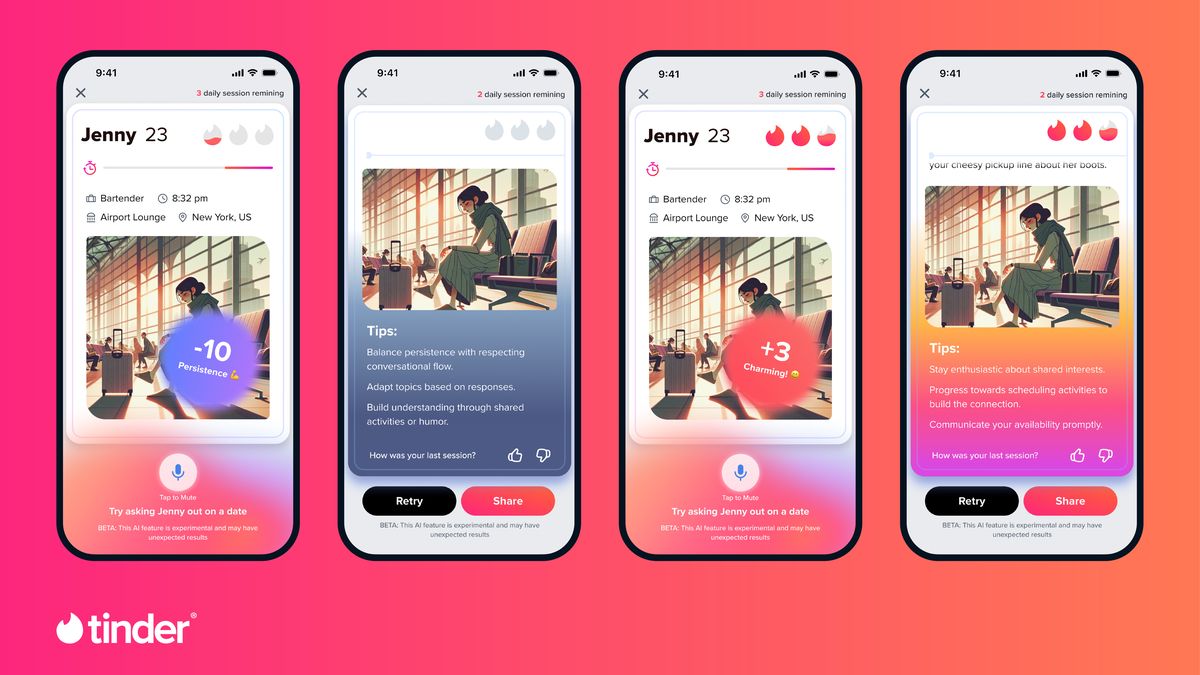 Na Tinderu bude AI učit lidi flirtovat. Zadarmo