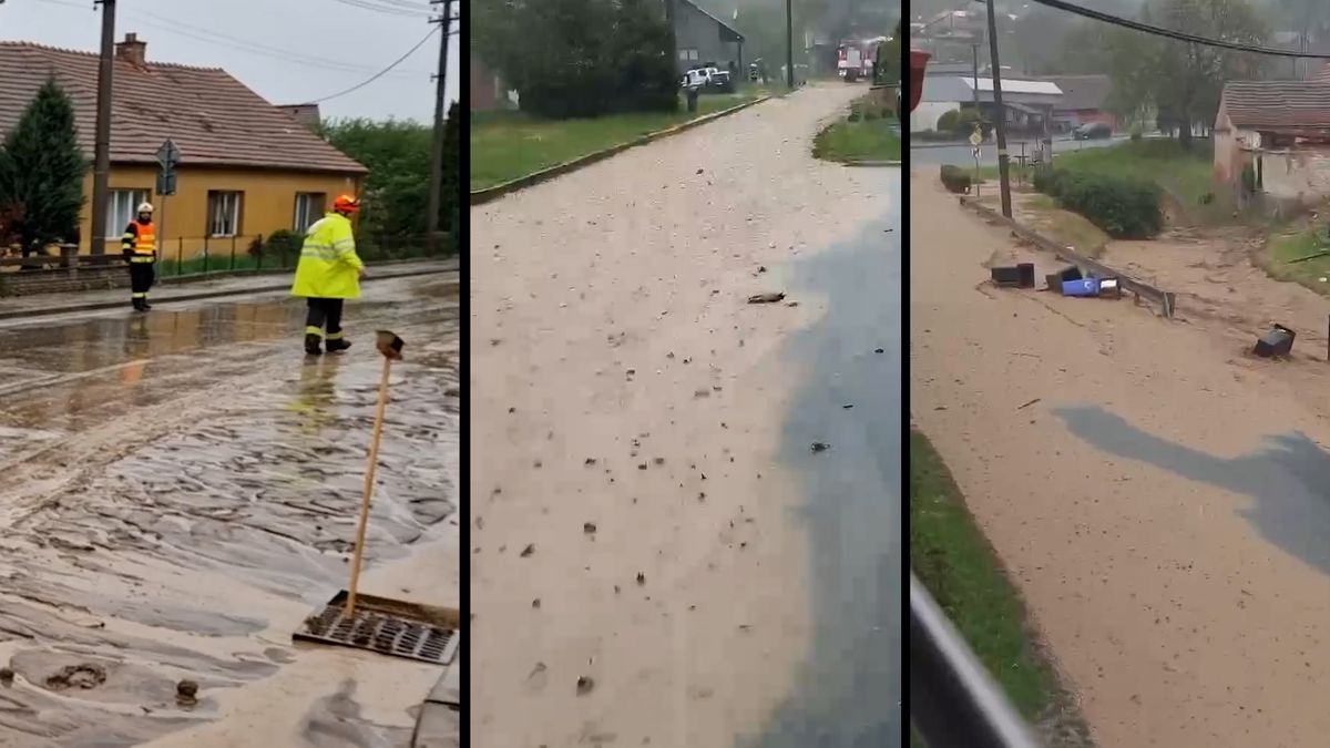 Až 20 centimetrů mazlavého bahna v ulicích. Bouřky řádí na jižní Moravě