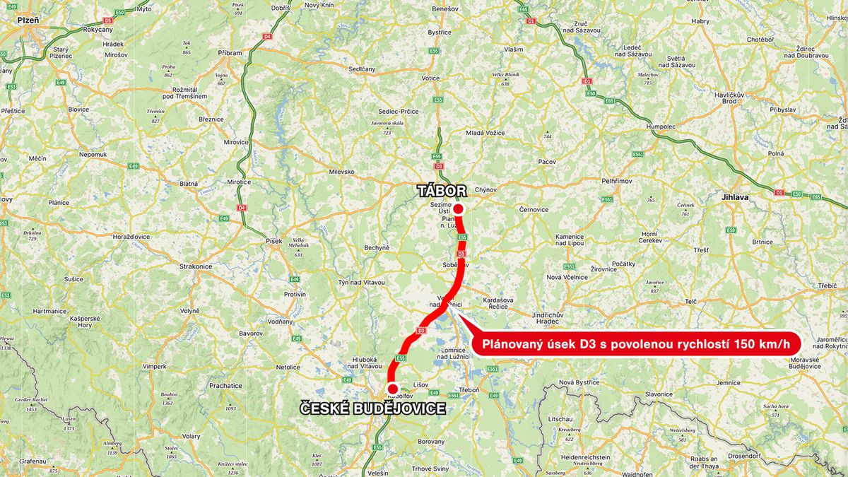 D3 se připravuje na zvýšenou rychlost 150 kilometrů v hodině