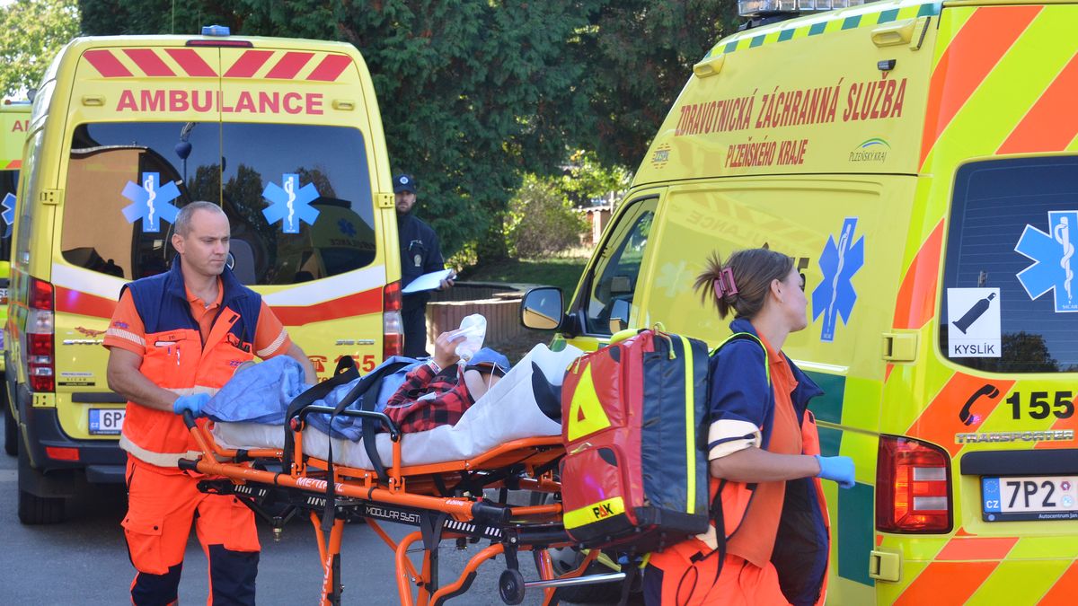 Pět zraněných včetně dětí při nehodě dvou aut na Plzeňsku. Jeden z řidičů nerespektoval stopku