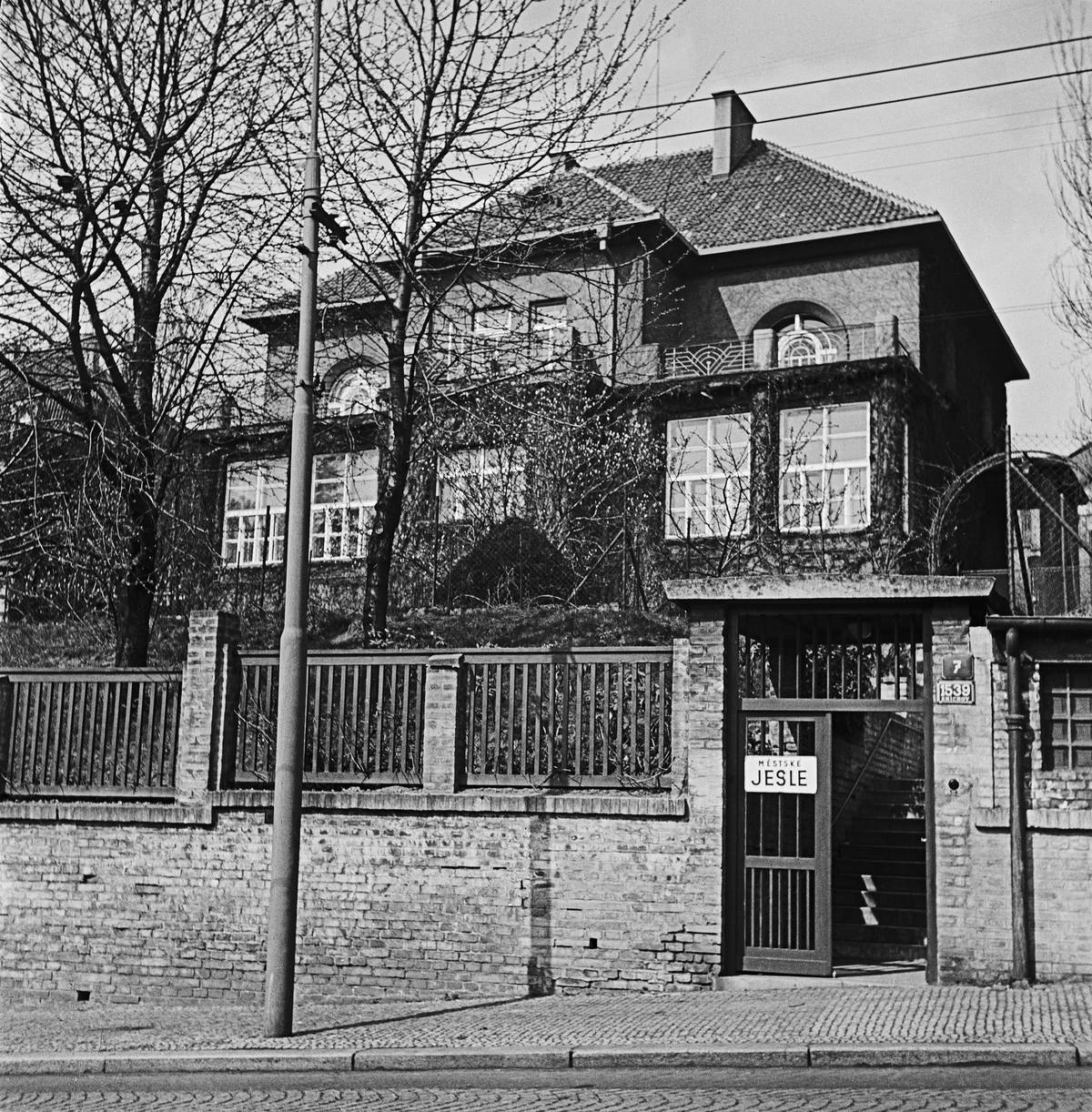 Hodžova vila se přeměnila v městské jesle, snímek je pravděpodobně z roku 1950.