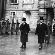 Edvard Beneš s Milanem Hodžou (vpravo) po volbě prezidenta ČSR 18. 12. 1935.