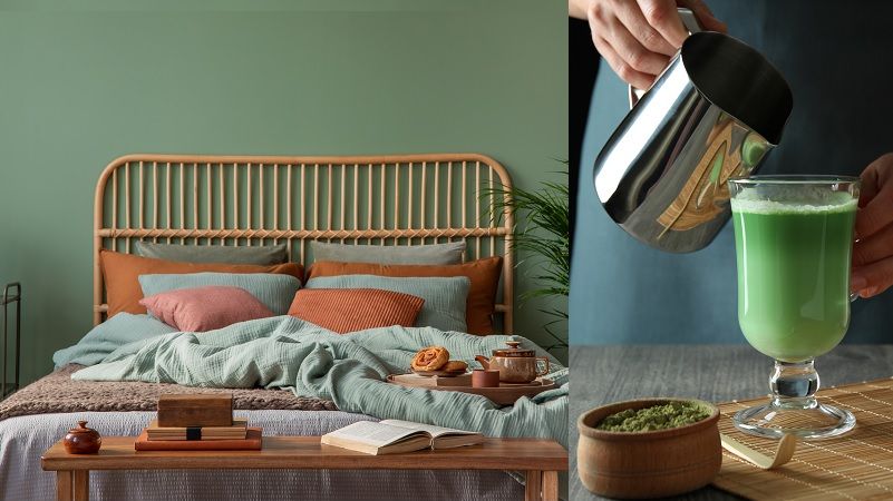 Při zařizování ložnice se inspirujte nápojem matcha latte