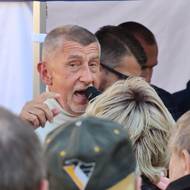 Andrej Babiš na mítinku ve Frýdku-Místku. 