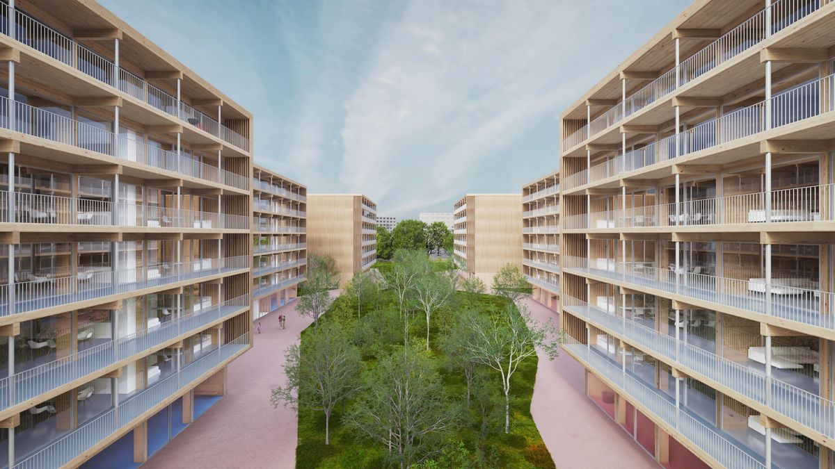 Pavlačové a panelové domy pro 21. století. Architekt je navrhl jako dřevostavby
