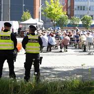 Strážníci dohlíželi na pořádek. 