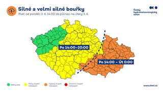 Silné bouřky hlavně na východě. Meteorologové upravili výstrahu
