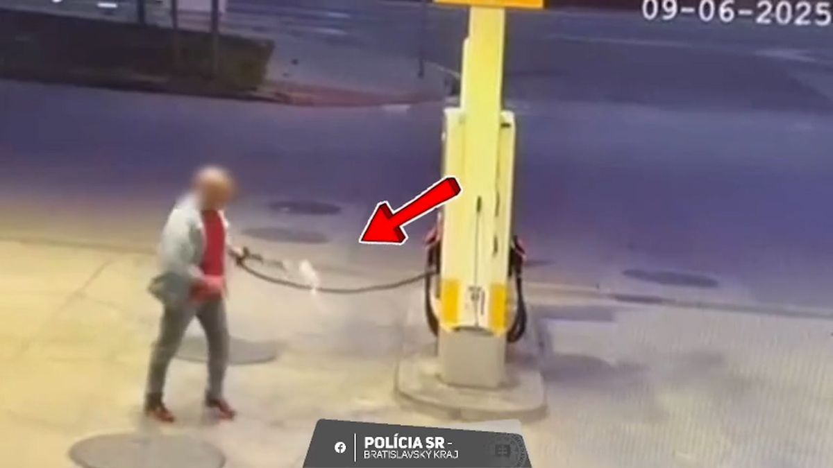 Čech na slovenské benzínce schválně zapálil tankovací pistoli, policie zveřejnila video