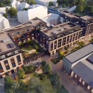 Pohled z výšky na Rezidenci Stodolní (vizualizace).