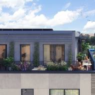 Na střeše nového polyfunkčního domu, který vznikne na konci Stodolní ulice (vizualizace).