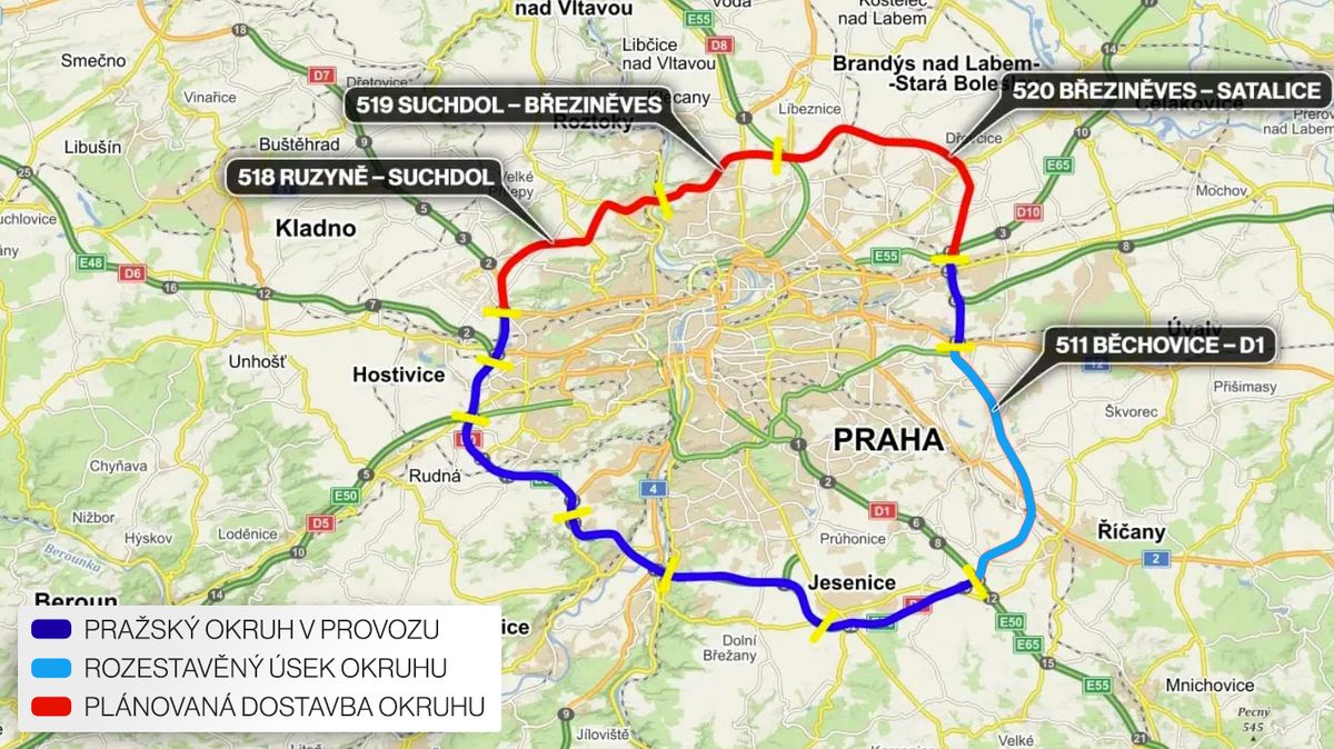 Další část Pražského okruhu bude nejspíš v tunelu