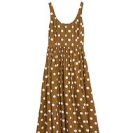 Puntíkované midi šaty se zvýrazněným pasem, bavlna, Marks & Spencer, 1699 Kč
