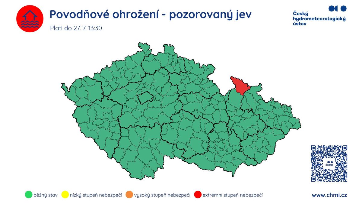 Meteorologové varují před vydatným deštěm v Jeseníkách a Beskydech