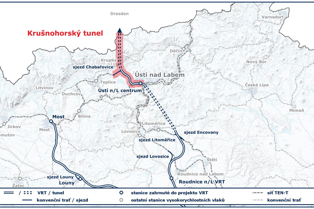 Krušnohorský tunel vyjde Česko na 45 miliard. Vláda schválila návrh smlouvy s Němci