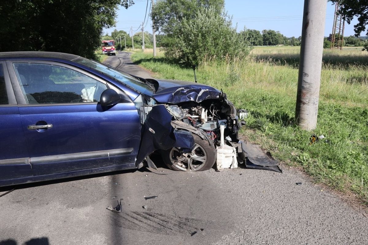 Řidička na Českolipsku se vyhýbala slepici, narazila do sloupu