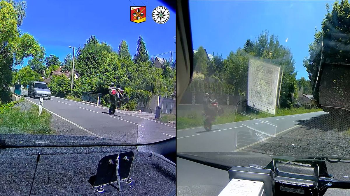 Motorkář na Trutnovsku prosvištěl obcí 121 km/h po zadním kole