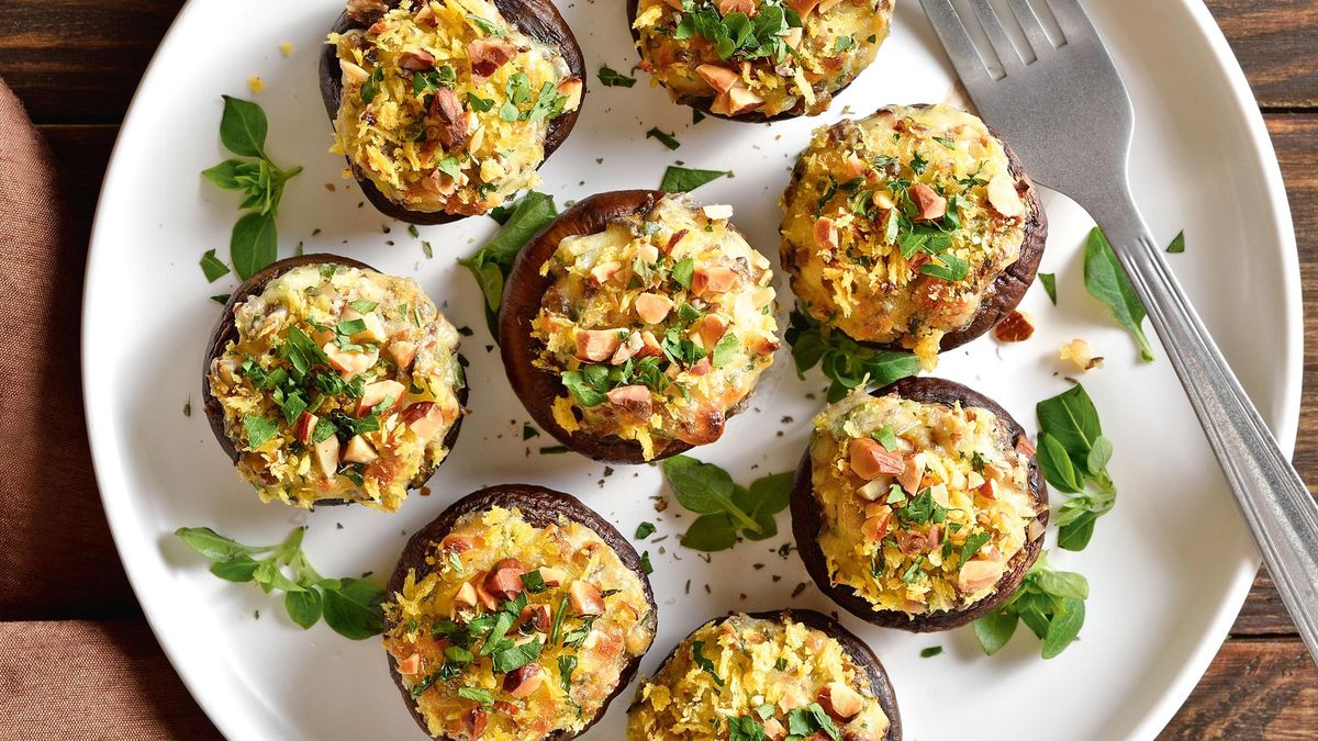 Recept na grilované plněné žampiony