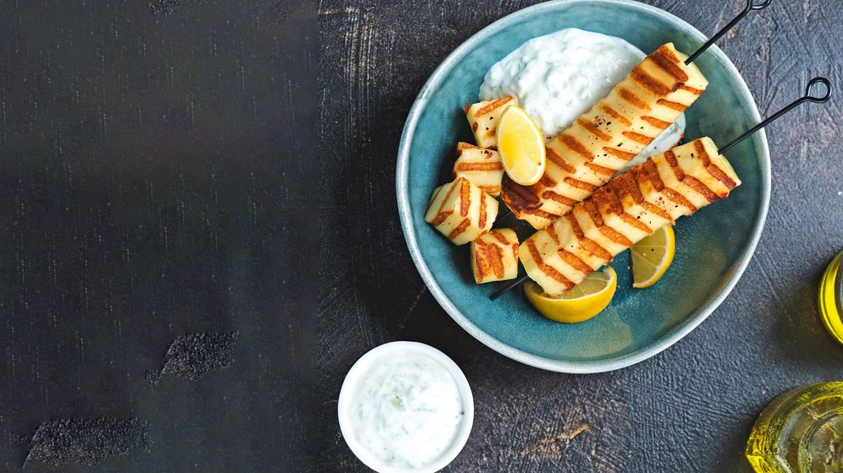 Recept na halloumi s tzatziki