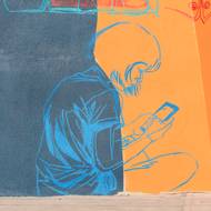 Mural vznikající na železničním mostě v Havlíčkově ulici v Jihlavě.