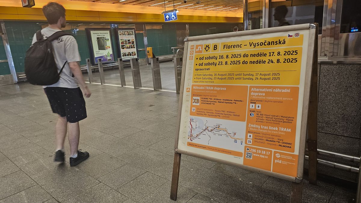 Metro nepojede dva víkendy po sobě na lince B mezi Florencí a Vysočanskou