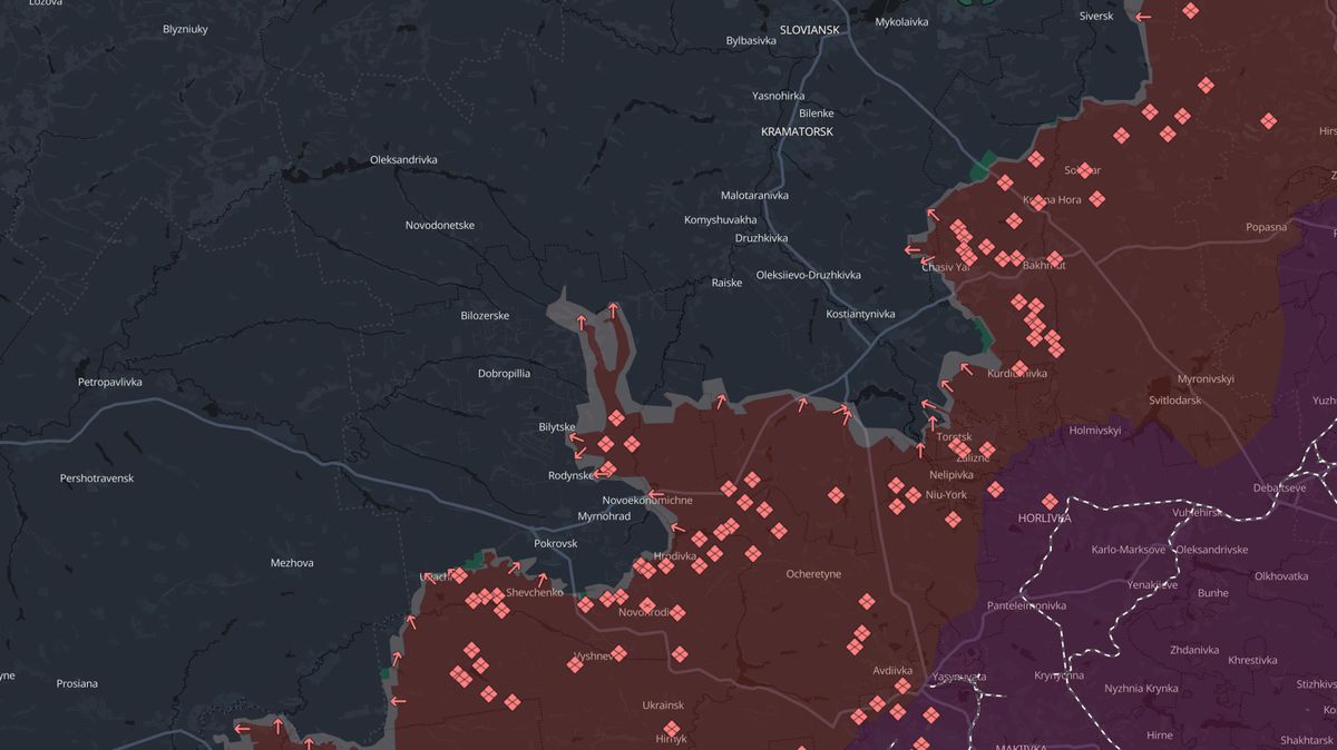 Ruská armáda výrazně prorazila frontovou linii nad Pokrovskem