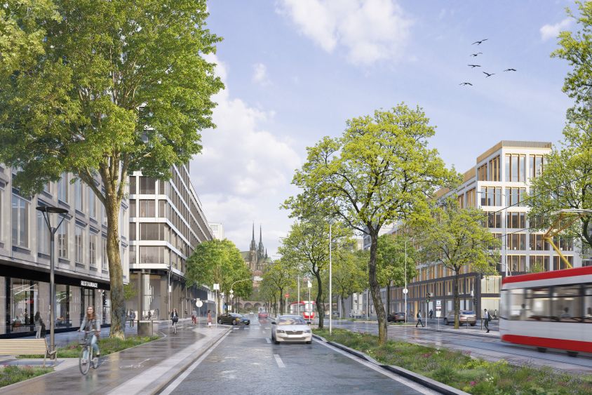 Historické centrum a plánované nádraží v Brně spojí nový bulvár