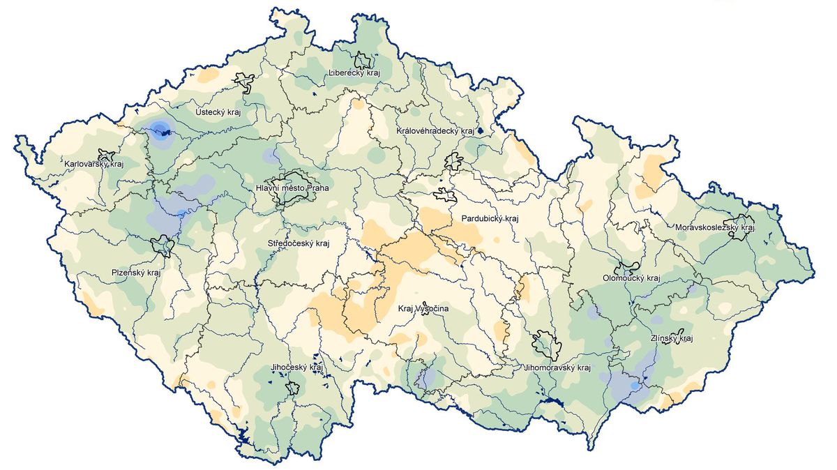 Dlouhodobý srážkový deficit trvá. Ani deštivý červenec situaci nezvrátil