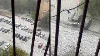 Milán zmizel pod bílou pokrývkou